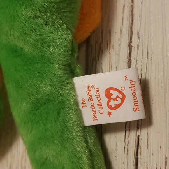 Vintage Pair Ty Beanie Babies Smoochy the Frog '97 & Seaweed the Otter '96 NWT - Picture 4 of 11